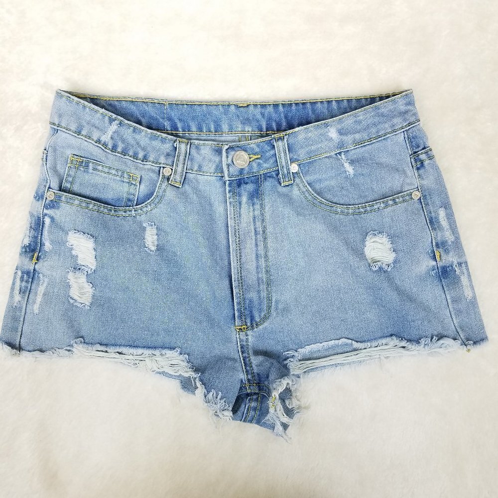 UNIF Cutoff Distressed Denim Shorts No Tag Size 6 - Picture 1 of 4